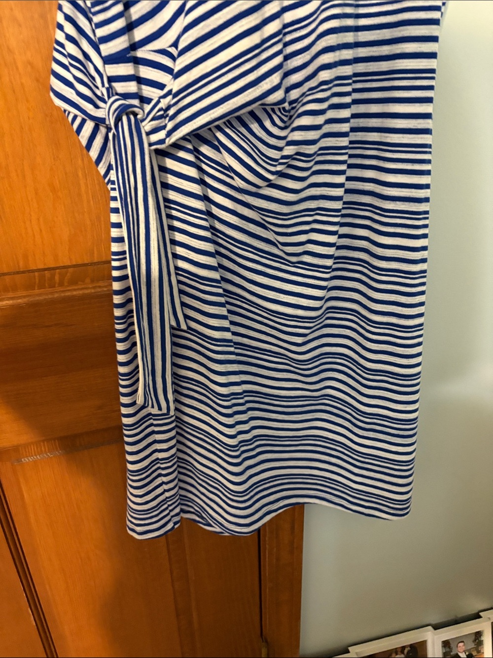 Talbots Blue & White Striped Side-Knot Midi Dress XL great condition. Sleeveless - Picture 11 of 11